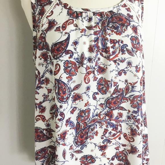 Pleione Tank Top Blouse Size M Red, White and Blue - Picture 2 of 5